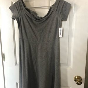 NWT Old Navy Gray Off the Shoulder Dress
